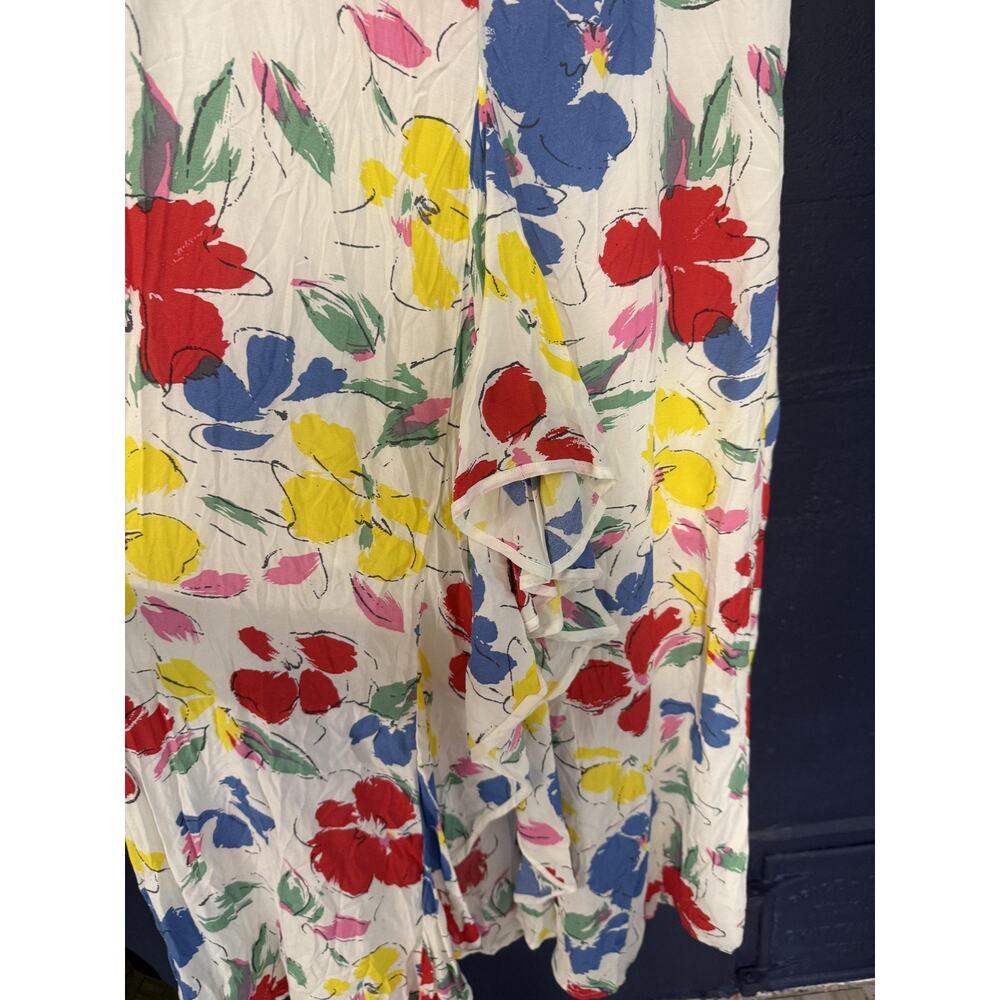 Rixo Dress Womens 4 Floral Multicolor Long Sleeve Maxi Ruffle Hem New Tag Rayon - Picture 7 of 12